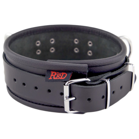 Collier en cuir 3 Anneaux D Noir