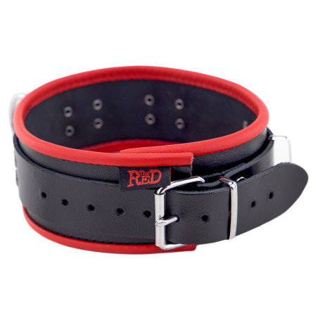 Collier en cuir 3 Anneaux D Rouge
