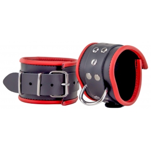 Menottes en cuir pour les Chevilles Noir-Rouge