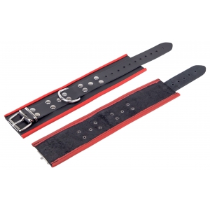 Menottes en cuir pour les Chevilles Noir-Rouge