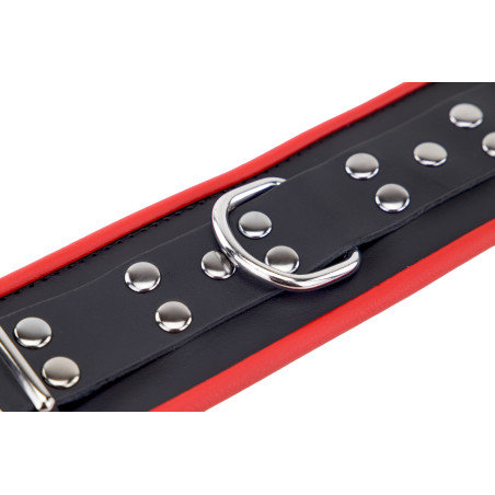 Menottes en cuir pour les Chevilles Noir-Rouge