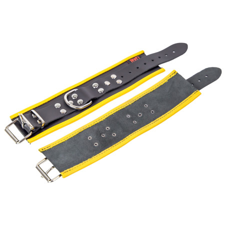Menottes en cuir pour Chevilles Noir-Jaune