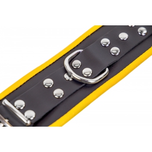 Menottes en cuir pour Chevilles Noir-Jaune