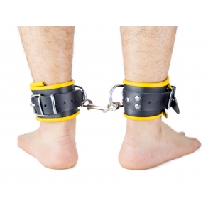 Menottes en cuir pour Chevilles Noir-Jaune