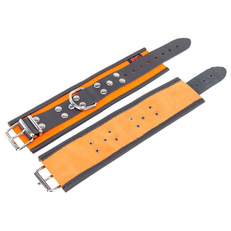 Menottes en cuir | Orange-Noir