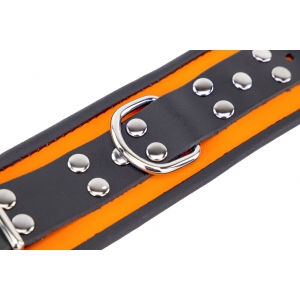 Menottes en cuir | Orange-Noir