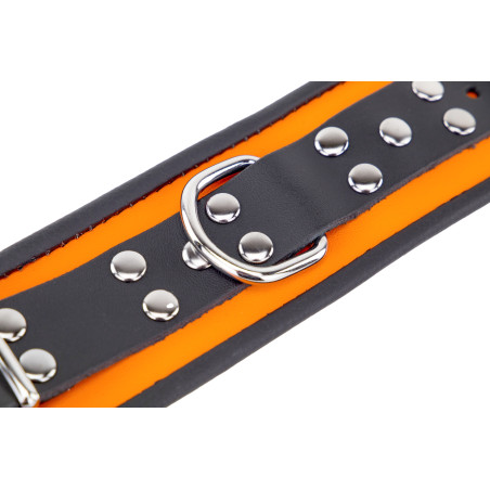 Menottes en cuir | Orange-Noir