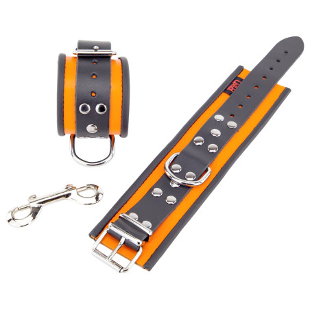 Menottes en cuir | Orange-Noir
