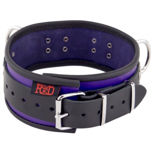 Collier en cuir 3 Anneaux D | Violet-Noir