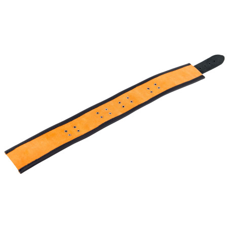 Collier en cuir 3 Anneaux D | Orange-Noir