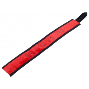 Collier en cuir 3 Anneaux D | Rouge-Noir