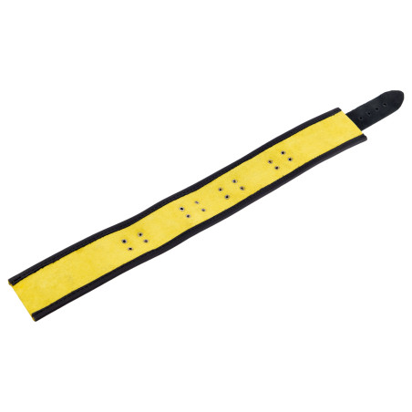 Collier en cuir 3 Anneaux D | Jaune-Noir
