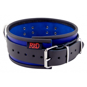 Collier en cuir 3 Anneaux D | Bleu-Noir