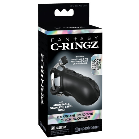 Cage de chasteté en silicone COCK BLOCKER 9 x 4cm