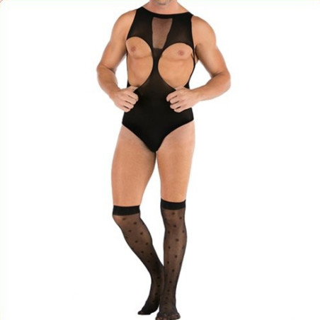 Combinaison + bas TEDDY Tenue Sexy Noire