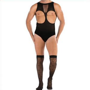 Combinaison + bas TEDDY Tenue Sexy Noire