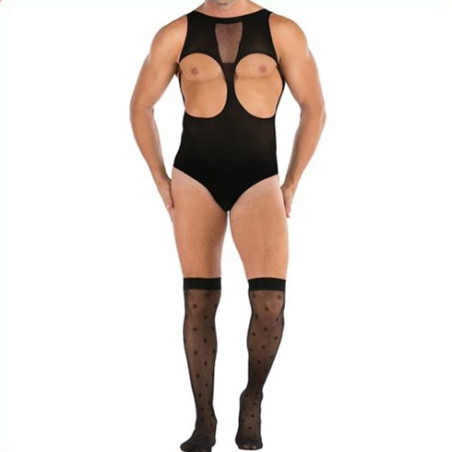 Combinaison + bas TEDDY Tenue Sexy Noire