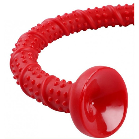 Gode long SPIRAL DOT 50 x 3.5cm Rouge