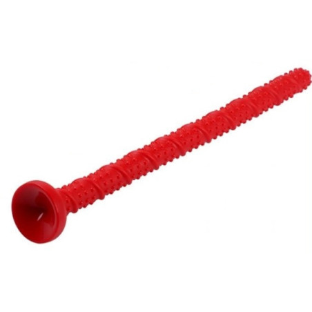 Gode long SPIRAL DOT 50 x 3.5cm Rouge