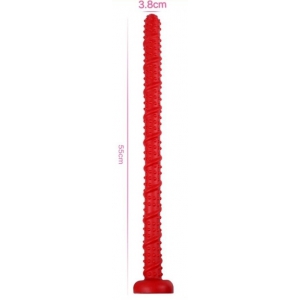 Gode long SPIRAL DOT 50 x 3.5cm Rouge