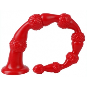 Gode long BEADS REPTIL 50 x 5cm Rouge