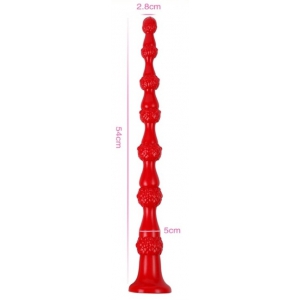 Gode long BEADS REPTIL 50 x 5cm Rouge
