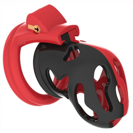 Cage de chasteté DINOZ 6.5 x 3cm Noir-Rouge