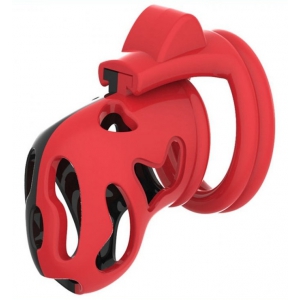 Cage de chasteté DINOZ 6.5 x 3cm Noir-Rouge