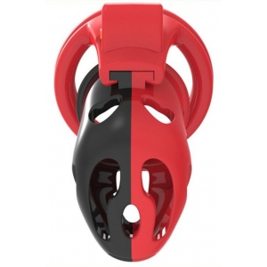 Cage de chasteté DINOZ 6.5 x 3cm Noir-Rouge