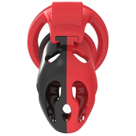 Cage de chasteté DINOZ 6.5 x 3cm Noir-Rouge