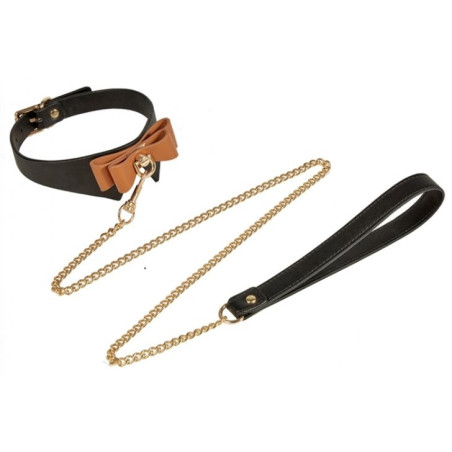 Collier et Laisse BUTLER Noir et Marron