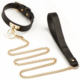 Collier et Laisse Simili SCLAVE Noirs