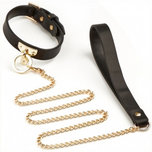 Collier et Laisse Simili SCLAVE Noirs