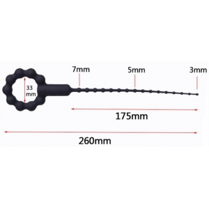 Tige d'urètre vibrante Silicone O RING 17.5cm | Diamètre 3 à 8mm
