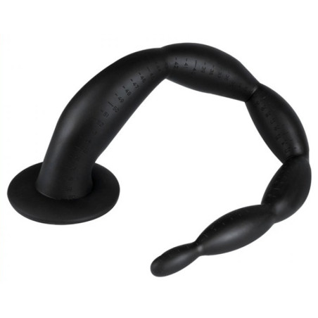 Gode long SCALE BEADS L 50 x 5cm Noir