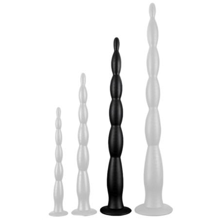 Gode long SCALE BEADS L 50 x 5cm Noir