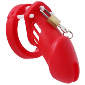 Cage de chasteté Silicone BRAN 9 x 3cm Rouge