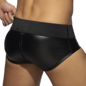 Slip BACK ZIP RUB Noir