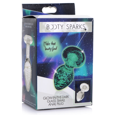 Plug anal en verre phosphorescent GLOW  S 7 x 2.8cm