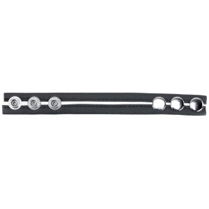 Cockring en cuir 3 Pressions Noir-Blanc