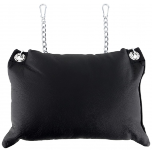 Coussin en cuir 20 x 25cm + Chaînes Noir
