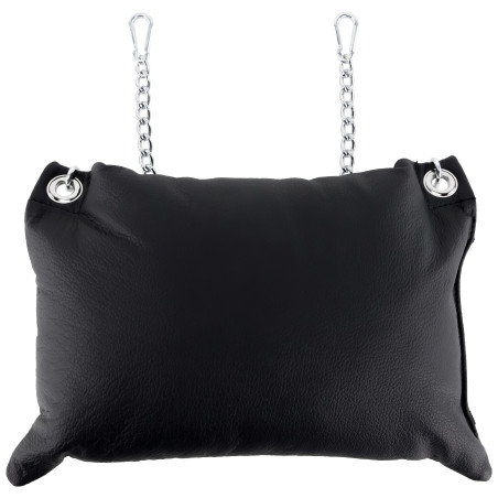 Coussin en cuir 20 x 25cm + Chaînes Noir