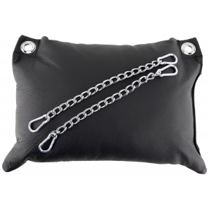Coussin en cuir 20 x 25cm + Chaînes Noir