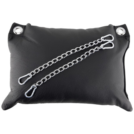 Coussin en cuir 20 x 25cm + Chaînes Noir