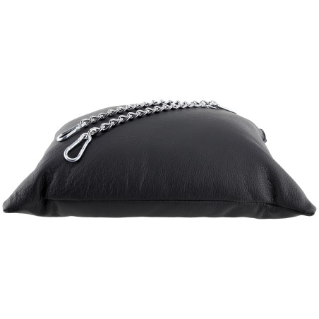 Coussin en cuir 20 x 25cm + Chaînes Noir