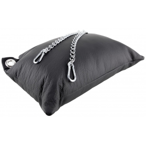 Coussin en cuir 20 x 25cm + Chaînes Noir