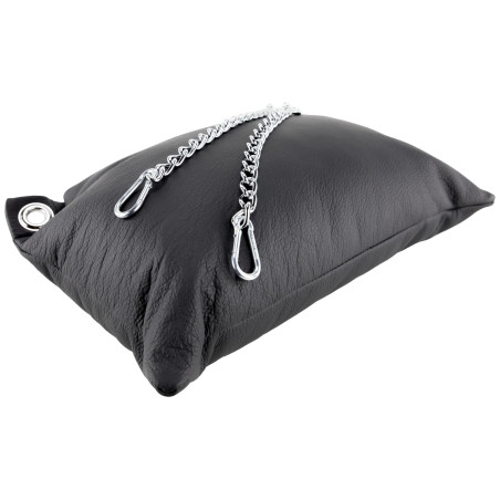 Coussin en cuir 20 x 25cm + Chaînes Noir