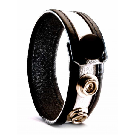 Gay cockring cuir facile d'usage et esthétique avec 3 pressions
