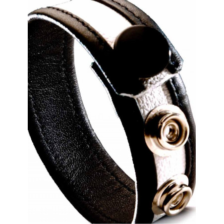 Gay cockring cuir facile d'usage et esthétique avec 3 pressions