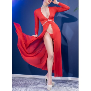 Robe ouverte Nuria - Rouge